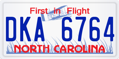 NC license plate DKA6764