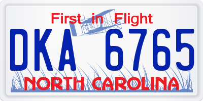 NC license plate DKA6765