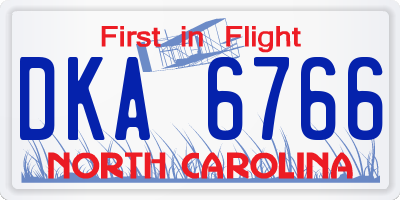 NC license plate DKA6766