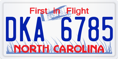 NC license plate DKA6785