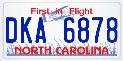 NC license plate DKA6878