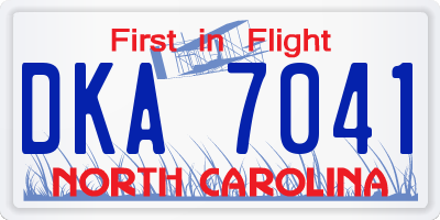 NC license plate DKA7041