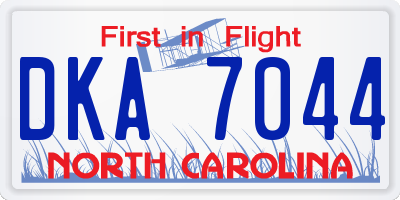 NC license plate DKA7044