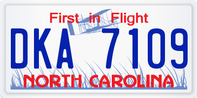 NC license plate DKA7109