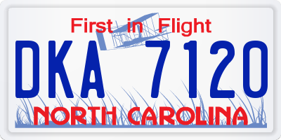 NC license plate DKA7120
