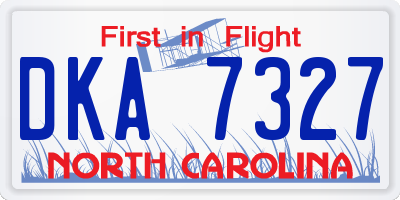 NC license plate DKA7327