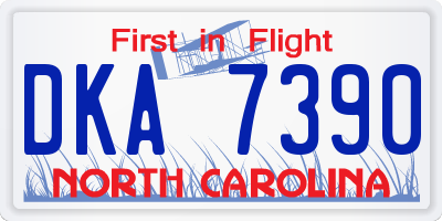 NC license plate DKA7390