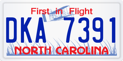 NC license plate DKA7391