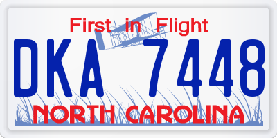 NC license plate DKA7448