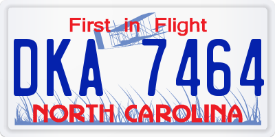 NC license plate DKA7464