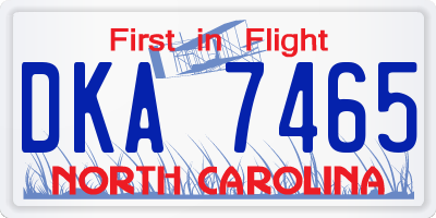 NC license plate DKA7465