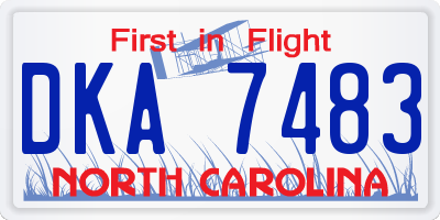NC license plate DKA7483