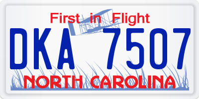 NC license plate DKA7507