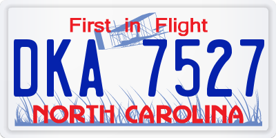 NC license plate DKA7527