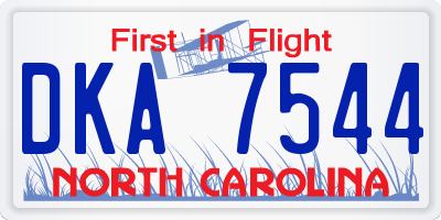 NC license plate DKA7544