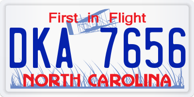 NC license plate DKA7656