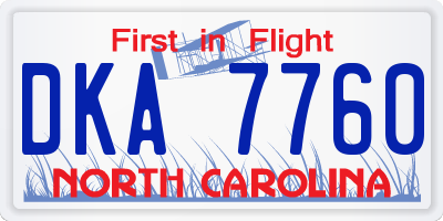 NC license plate DKA7760
