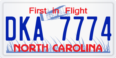 NC license plate DKA7774