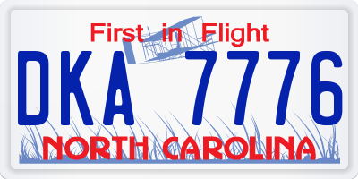NC license plate DKA7776