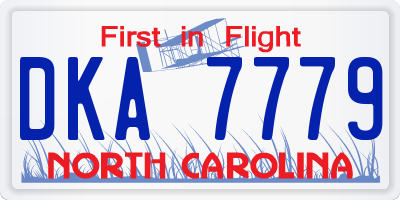 NC license plate DKA7779