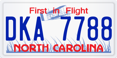 NC license plate DKA7788