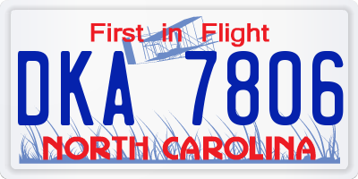 NC license plate DKA7806