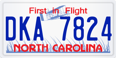NC license plate DKA7824