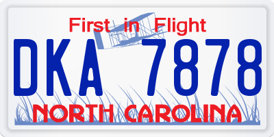 NC license plate DKA7878