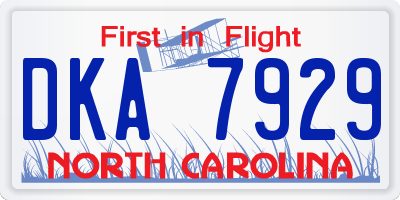 NC license plate DKA7929