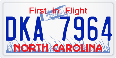 NC license plate DKA7964