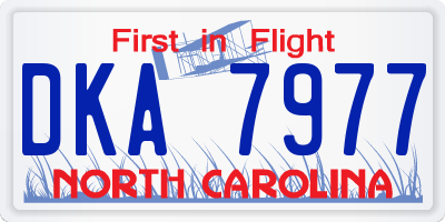 NC license plate DKA7977