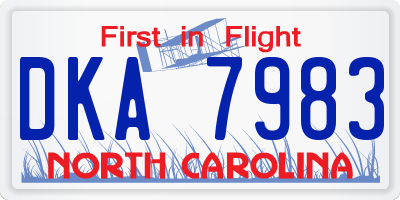 NC license plate DKA7983