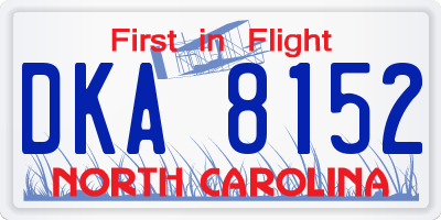 NC license plate DKA8152