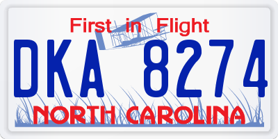 NC license plate DKA8274