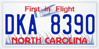 NC license plate DKA8390