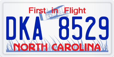 NC license plate DKA8529