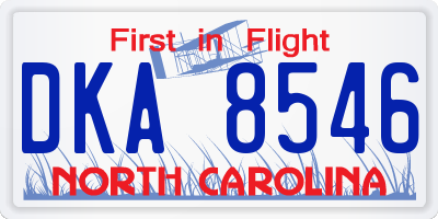 NC license plate DKA8546
