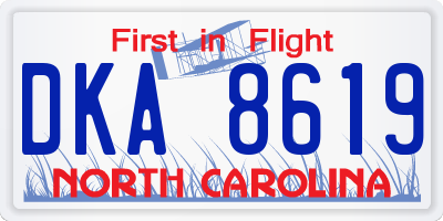 NC license plate DKA8619