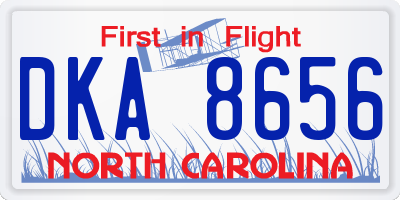 NC license plate DKA8656