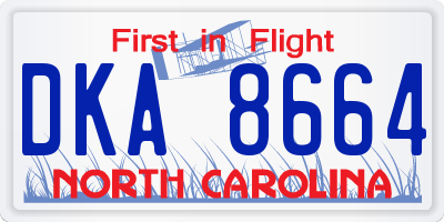 NC license plate DKA8664