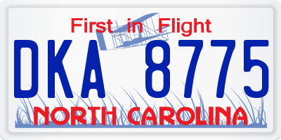NC license plate DKA8775