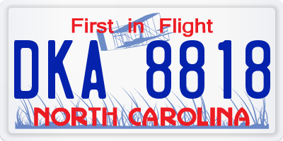 NC license plate DKA8818