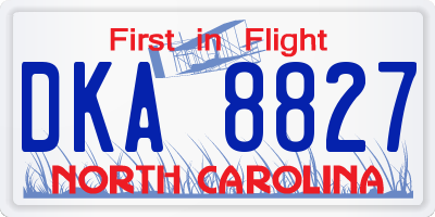 NC license plate DKA8827