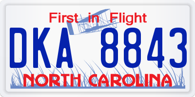 NC license plate DKA8843
