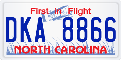 NC license plate DKA8866