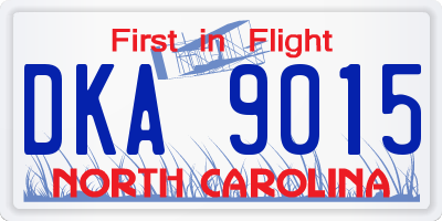 NC license plate DKA9015