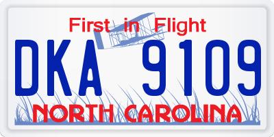 NC license plate DKA9109