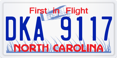 NC license plate DKA9117