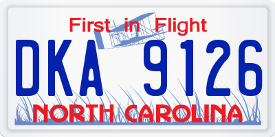 NC license plate DKA9126