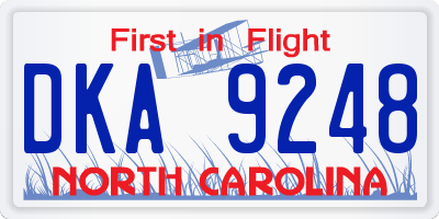NC license plate DKA9248